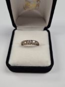 Antique 18ct yellow gold dress ring set with 5 diamonds, AF need resetting, size P, marked 18ct 1.79