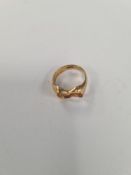 An 18ct yellow gold ring AF, marked 18ct, approx 3.7g