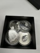 Silver proof coins to incl. 2023 American 1oz Dollar Coin, 2023 Canadian Britannia 1oz coin, Austria