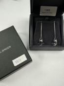 Georg Jensen; a pair of 'Dew Drop' earrings by Georg Jensen, each hung with an oval rock crystal sus