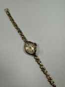 Vintage ladies 9ct gold cased Accurist cocktail watch with champagne dial number and baton markers o