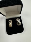 Tiffany & Co; a pair of Sterling silver Bamboo earrings by Tiffany & Co., post fittings signed, toge