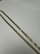 9ct yellow golf curb link neck chain approx 51cm, marked 375, 18.27g.