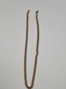 9ct yellow gold curb link necklace with lobster clasp, 45cm, marked 375, approx 22.91g.