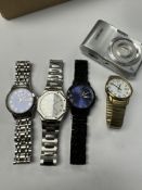 Four gent's wristwatches, including a stainless steel Michel Herbelin example, and two Lige ones, et