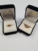 9ct yellow gold buckle ring, size P, marked 9ct, 2.28g together with an 18ctyellow gold ring with ma