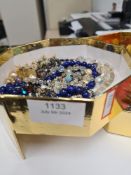 Box of vintage costume jewellery