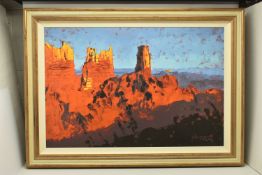 ROLF HARRIS (1930-2023) 'MONUMENT VALLEY', a signed limited edition print on canvas, depicting an