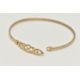 A 9CT GOLD BANGLE, a Celtic design light weight bangle, fitted with a hook fastening, hallmarked 9ct - Image 3 of 4