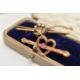 TWO EARLY 20TH CENTURY BROOCHES, the first an open work heart with bar set with a single pink - Image 3 of 4