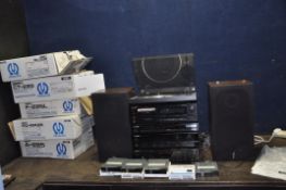 A VINTAGE PIONEER COMPONENT HI FI comprising of a PL-335 turntable (drive belt missing but needle