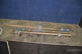 THREE RECORD 135 SASH CRAMPS one at 120cm and two at 80cm (3)