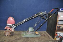 A MANTIS 240V ELECTRIC ROTAVATOR and a Black and Decker DX200 hover mower (both have no cables so