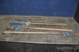 FOUR RECORD 135 SASH CRAMPS all 80cm long ( one without end stop)
