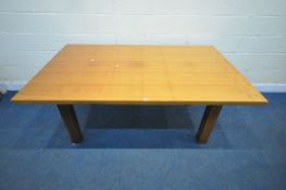 A LARGE RECTANGULAR DINING TABLE, length 180cm x depth 110cm x height 76cm (condition report: