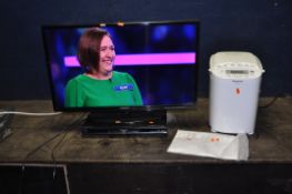 A SAMSUNG UE32H5000 32in TV, a Panasonic DMP-BD80 Blu Ray player and a Panasonic bread maker (all