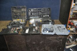 A DREMEL MODEL 4000 ROTARY TOOLS IN CASE, a Titan hammer drill in case, a Titan angle grinder in