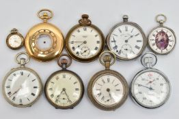 A BOX OF ASSORTED WATCHES, to include eight pocket watches, names to include Smiths Empire, J G