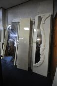 A SELECTION OF CREAM ITALIAN MULTI DOOR WARDROBES, with mirrored doors, of two styles (condition