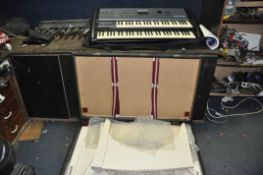 A WERSI PERFORMER 2 ELECTRIC ORGAN (SPARES OR REPAIRS), a soft case, a white painted collapsable