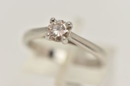 A DIAMOND SINGLE STONE RING, round brilliant cut diamond, measuring approximately 4.9mm x 4.9mm x