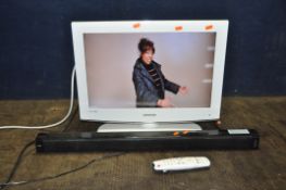 A SAMSUNG LE22A455C1D 22in TV WITH REMOTE and a Logik Soundbar (both PAT pass and working)