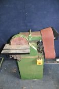 A WOODWISE AS-609 BELT AND DISC SANDER with 6in belts and 9in disc, some spare belts (PAT pass and