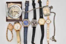 A SELECTION OF WATCHES, to include a SMITHS 'Astral' watch with Smiths box, case diameter approx.