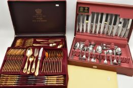 TWO CANTEENS OF CUTLERY, the first an 'Arthur Price' incomplete canteen of cutlery set in a wooden