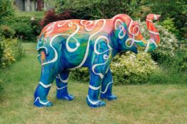 'Rainbow Elephant' Designed to be a splash of colour on the landscape, using the swirling colours to