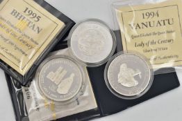 THREE ENCAPSULATED COINS, to include a 1994 Vanuatu Silver Proof coin with COA, a Vanuatu 1953-