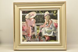 SHERREE VALENTINE DAINES (BRITISH 1959) 'ASCOT ELEGANCE', a signed limited edition print on board,