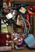 A BOX OF ASSORTED ITEMS, to include various lighters such as 'Ronson, Rowenta top Germany, Trox'