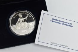 A BOXED WESTMINSTER BRITANNIA 2009 COIN, The 65th Anniversary of the D-Day Landings Silver