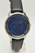 AN ACCURIST CELESTIAL WRISTWATCH, quartz movement, round blue dial with constellation detail,