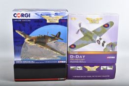 FOUR BOXED CORGI AVIATION ARCHIVE DIECAST MODEL AIRCRAFTS, the first is a limited edition 1:72 scale