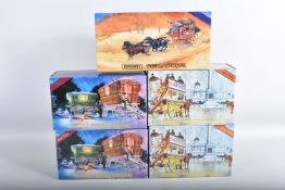 FIVE BOXED MATCHBOX MODELS OF YESTERYEAR HERITAGE HORSE DRAWN CARRIAGES, to include two Gypsy