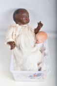 TWO ARMAND MARSEILLE BISQUE HEAD DOLLS, larger one with nape of neck marked 'A.M. Germany. 351/