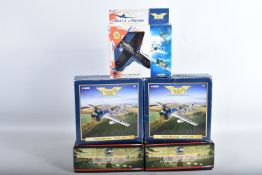 FIVE BOXED CORGI AVIATION ARCHIVE DIECAST MODEL AIRCRAFTS, the first a Battle of Britain Hawker