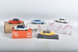 FIVE BOXED TRIUMPH 2000 AND DOLOMITE CAR MODELS, all 1/43 scale, 2000 are Crossway Models 1966 Monte