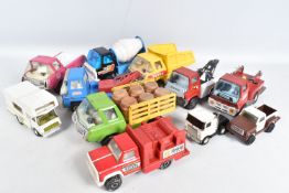 A QUANTITY OF UNBOXED AND ASSORTED PLAYWORN TONKA TOYS AND OTHER PRESSED STEEL VEHICLES, 1970's