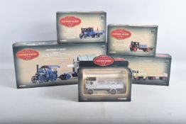A TRAY OF FIVE BOXED 1/50 SCALE CORGI VINTAGE GLORY OF STEAM DIECAST MODEL VEHICLES, the first is
