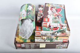 SIX BOXED LEGO SYSTEM ADVENTURERS SETS, to include an All-Terrain Trapper no. 5955 pieces in one bag