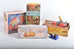 FOUR BOXED VINTAGE TOYS, to include a Corgi Major Toys diecast Simon Snorkel Fire Engine, numbered