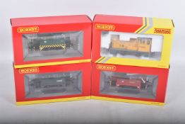 FOUR BOXED OO GAUGE HORNBY MODEL RAILWAY LOCOMOTIVES, to a 4wDH Diesel Sentinel no. 19 in Green with