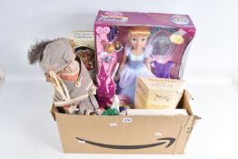 A COLLECTION OF BOXED AND UNBOXED DOLLS AND SOFT TOYS, to include five Ty Beanie Babies, four with