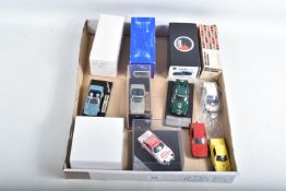 FOUR BOXED TRIUMPH TR7 AND TR8 SPORTS CAR MODELS, all 1/43 white metal kits that have been