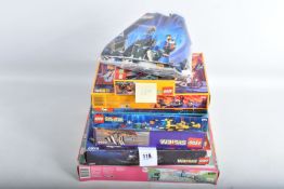SIX BOXED UNBUILT LEGO SYSTEM MODELS AND ONE EMPTY BOX, the first a 6045 Lego Castle, 6047 Lego