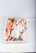 A COLLECTION OF SMALLER BISQUE HEAD DOLLS, a Simon & Halbig example with repainted head (mark just