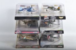 SIX BOXED 1:72 SCALE CORGI AVIATION ARCHIVE DIECAST MODEL AIRCRAFTS, the first two are WWII